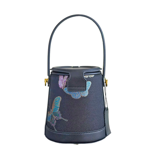 Intangible Cultural Heritage Song Brocade Linglian Playing Butterfly Bucket Bag Silk Single Shoulder Handbag