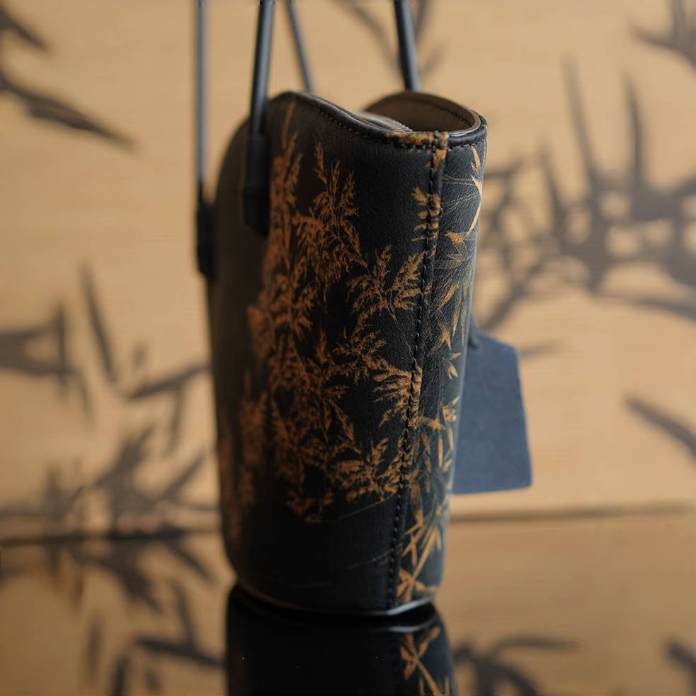 No Fengyue fan-shaped bag long shoulder strap fan-shaped new Chinese style ancient style zipper shoulder bag handbag