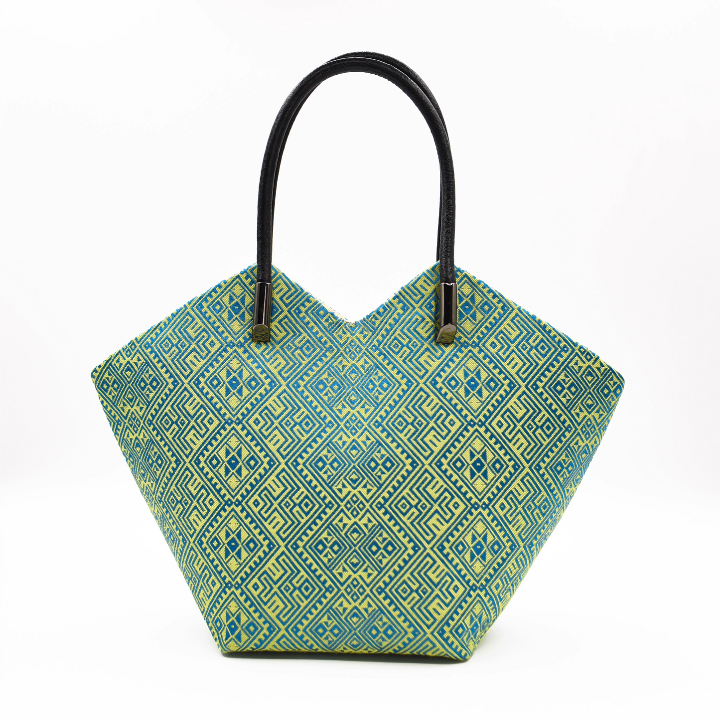 Zhuang Brocade Pattern Green Double Swallow Butterfly Handbag