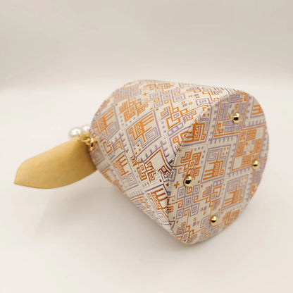 Guangxi Zhuang Brocade Rabbit Ear Pearl Bucket Bag Cute Handbag Crossbody Bag