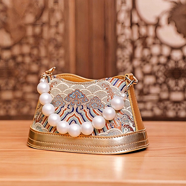 New Chinese style bead chain handbag