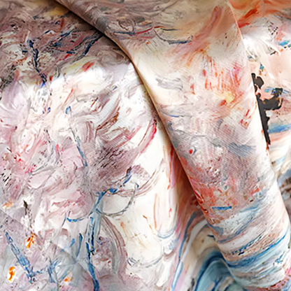 "Snow" Monet Oil Painting Series Double-sided Different Color Printed Twill Silk Large Square Scarf Women's Winter Mulberry Silk Scarf