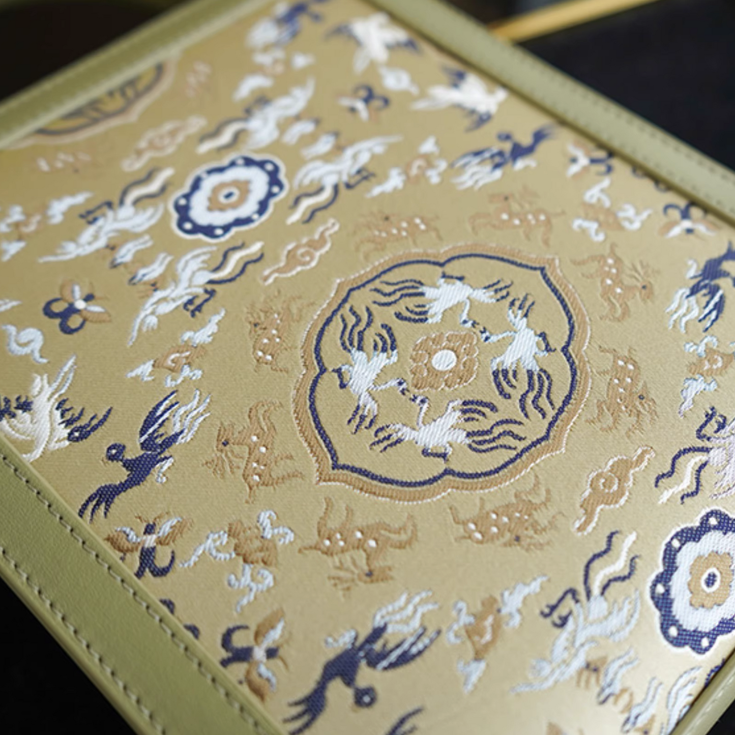 Crane and Deer Spring Intangible Cultural Heritage Song Brocade Women's Silk Handbag