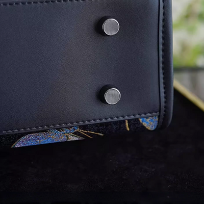 Intangible Cultural Heritage Song Brocade Linglian Playing Butterfly Silk New Chinese Style All-match Single Shoulder Crossbody Handbag Cowhide Light Luxury Bag