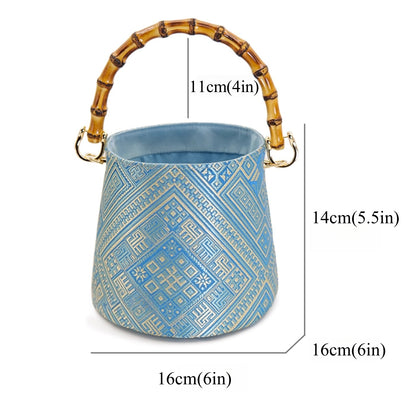 Guangxi Zhuang Brocade Bamboo Bunny Ear Bucket Bag Cute Handbag Crossbody Bag