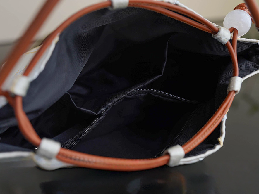 Songjin white retro hand-held crossbody mobile phone bucket bag