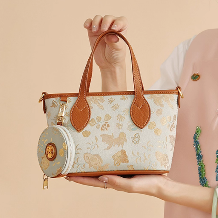 Intangible Cultural Heritage Song Dynasty Brocade Embroidered Flower Tote Bag