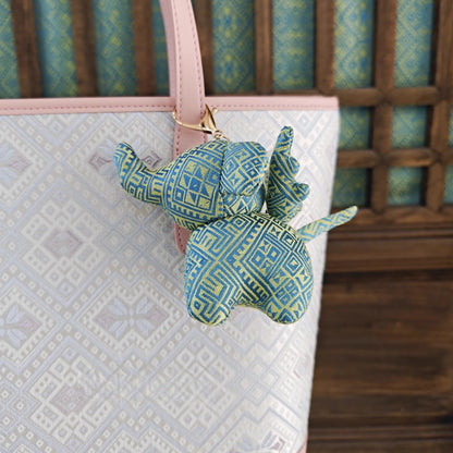 Guangxi intangible cultural heritage Zhuang brocade Dumbo handmade fabric characteristic Chinese style cartoon pendant