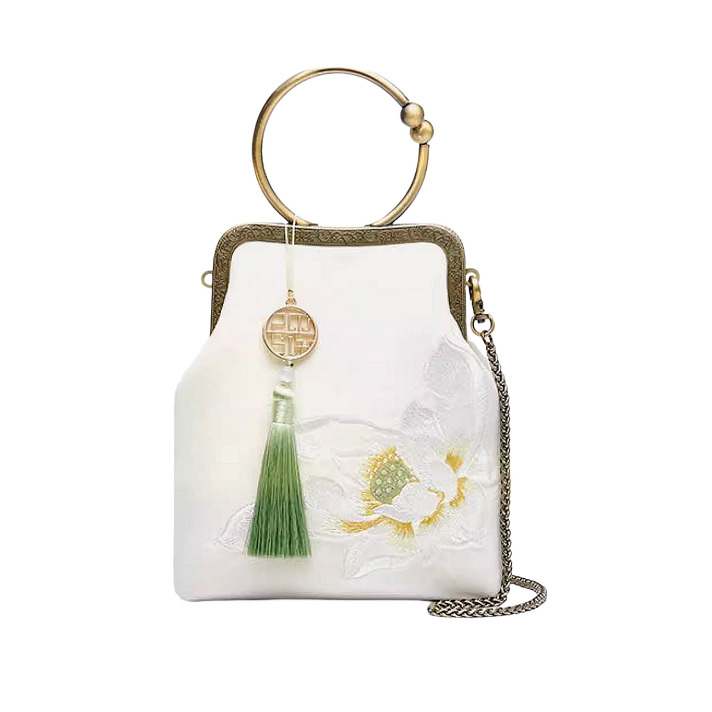 New Chinese style white handbag