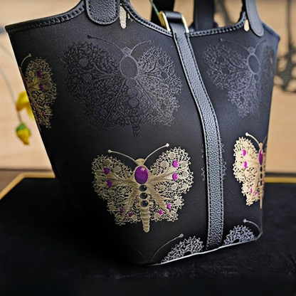Songjin Handbag New Chinese Style Red Gold Butterfly Lock Bag