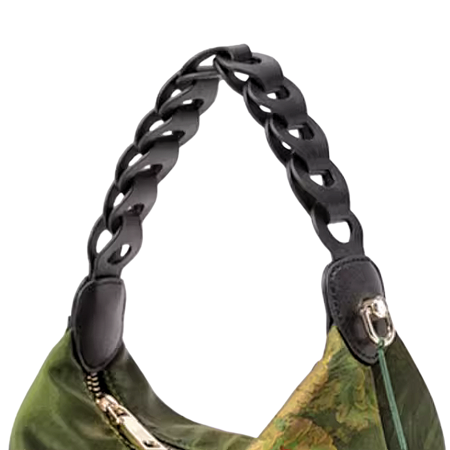 Intangible Heritage Xiangyunsha Silk Print Green Cuiwei New Chinese Style Crossbody Handbag for Women