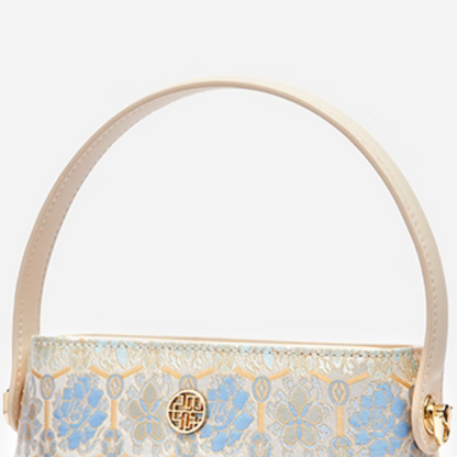 Intangible cultural heritage Song Dynasty brocade pattern brocade turtleback pattern new Chinese style crossbody handbag bucket bag for women