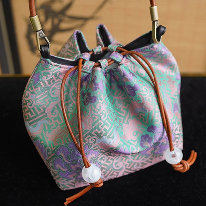 Songjin new Chinese style women's bag retro hand-held crossbody mobile phone bucket bag