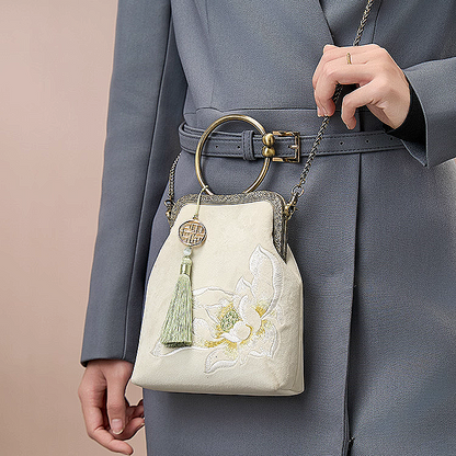 New Chinese style white handbag