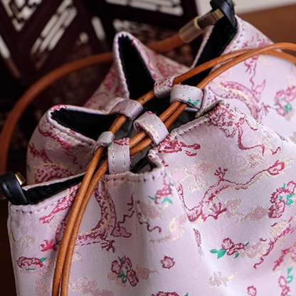 Songjin Rose Red Retro Hand-held Crossbody Mobile Phone Bucket Bag