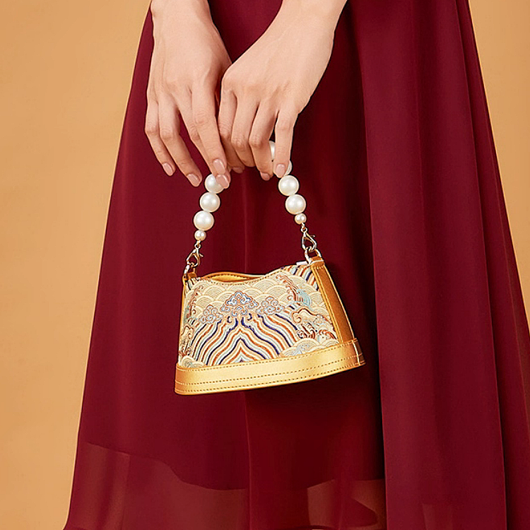 New Chinese style bead chain handbag