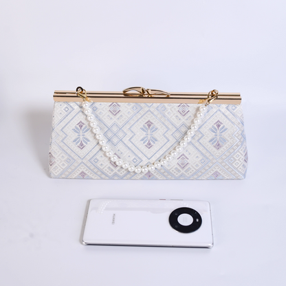 Intangible cultural heritage Zhuang brocade jacquard fabric unique ethnic style baguette bag