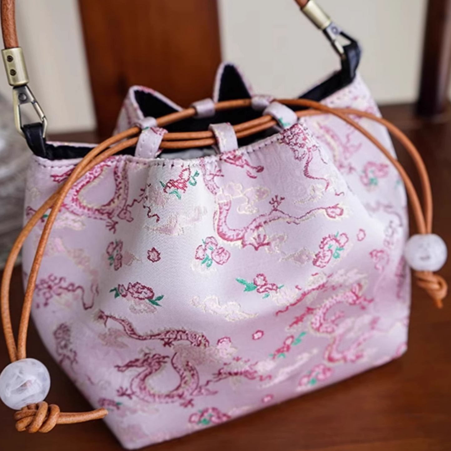 Songjin new Chinese style women's bag retro hand-held crossbody mobile phone bucket bag