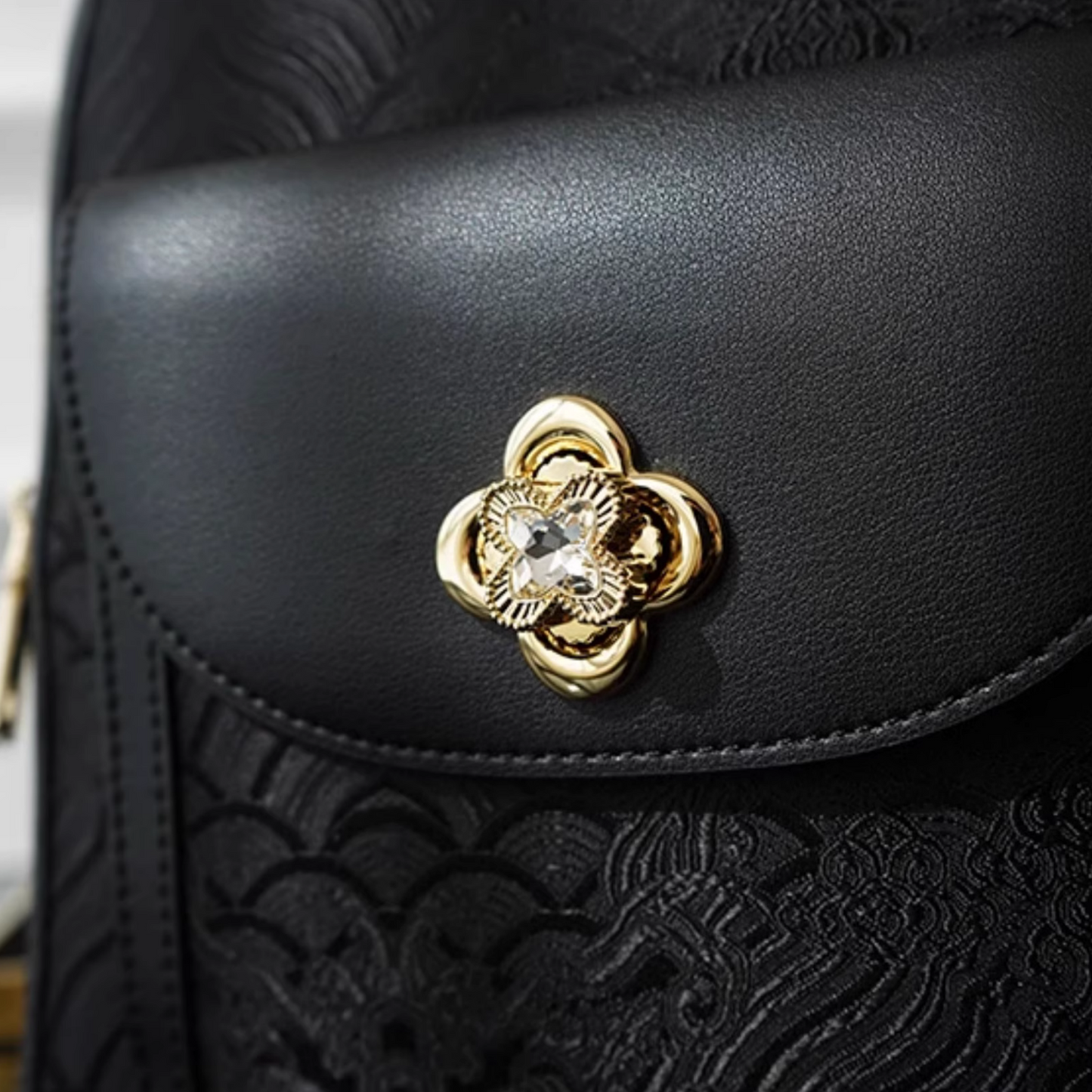 Seawater River Cliff Pattern Backpack Intangible Cultural Heritage Yunjin Zipper New Chinese Style Women's National Style Casual Bag