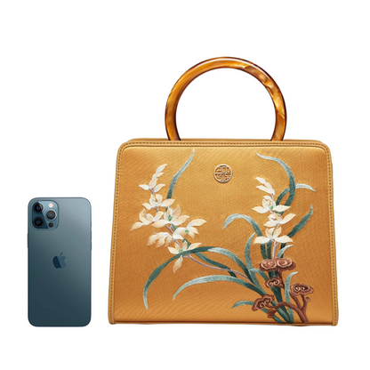 Handmade Suzhou embroidery Zhilan Yushu new Chinese style one-shoulder crossbody handbag small square bag for women