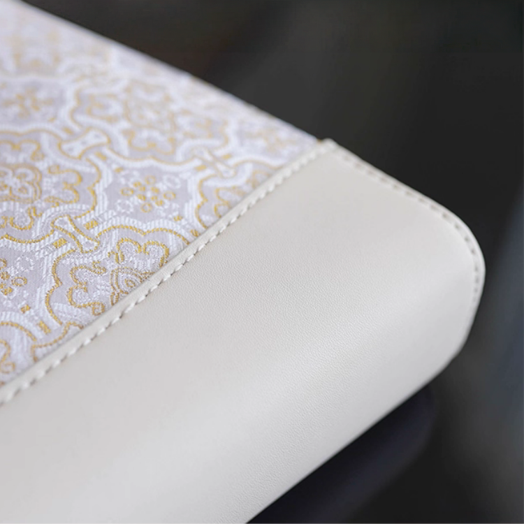 Intangible Cultural Heritage Song Dynasty Brocade Silk Diamond Chain White Dingsheng Pattern Handbag