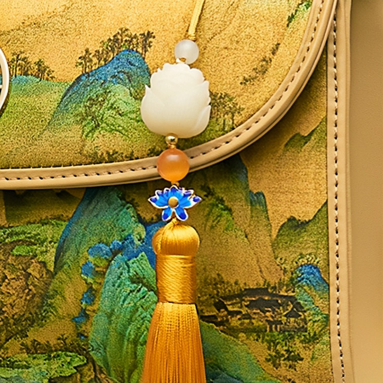 New Chinese style mulberry silk bamboo handbag