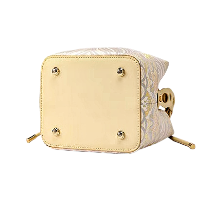 New Chinese style river cliff sea water pattern brocade jacquard bucket bag