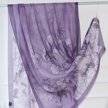 White rose scarf shawl