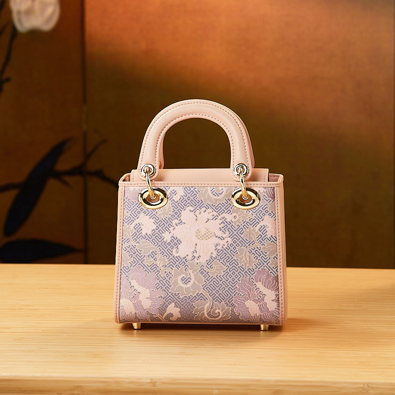 Intangible Cultural Heritage Song Brocade Peony Crossbody Handbag