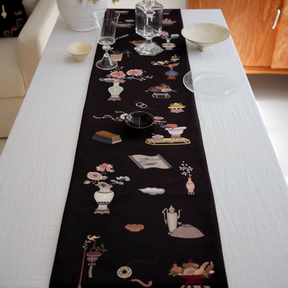 Medieval style new Chinese style Bogutu traditional pattern dining table runner