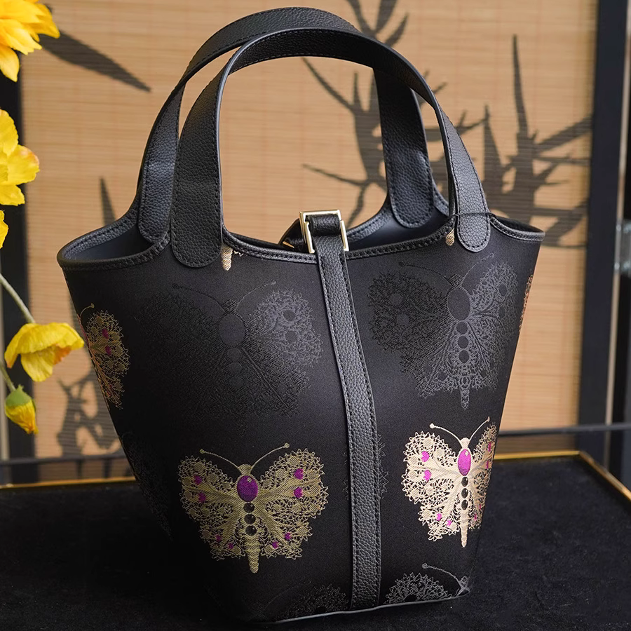 Songjin Handbag New Chinese Style Red Gold Butterfly Lock Bag
