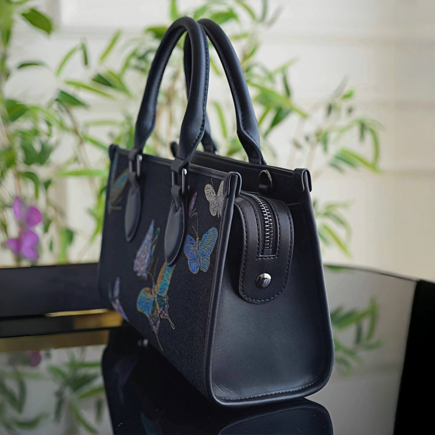 Intangible Cultural Heritage Song Brocade Linglian Playing Butterfly Silk New Chinese Style All-match Single Shoulder Crossbody Handbag Cowhide Light Luxury Bag