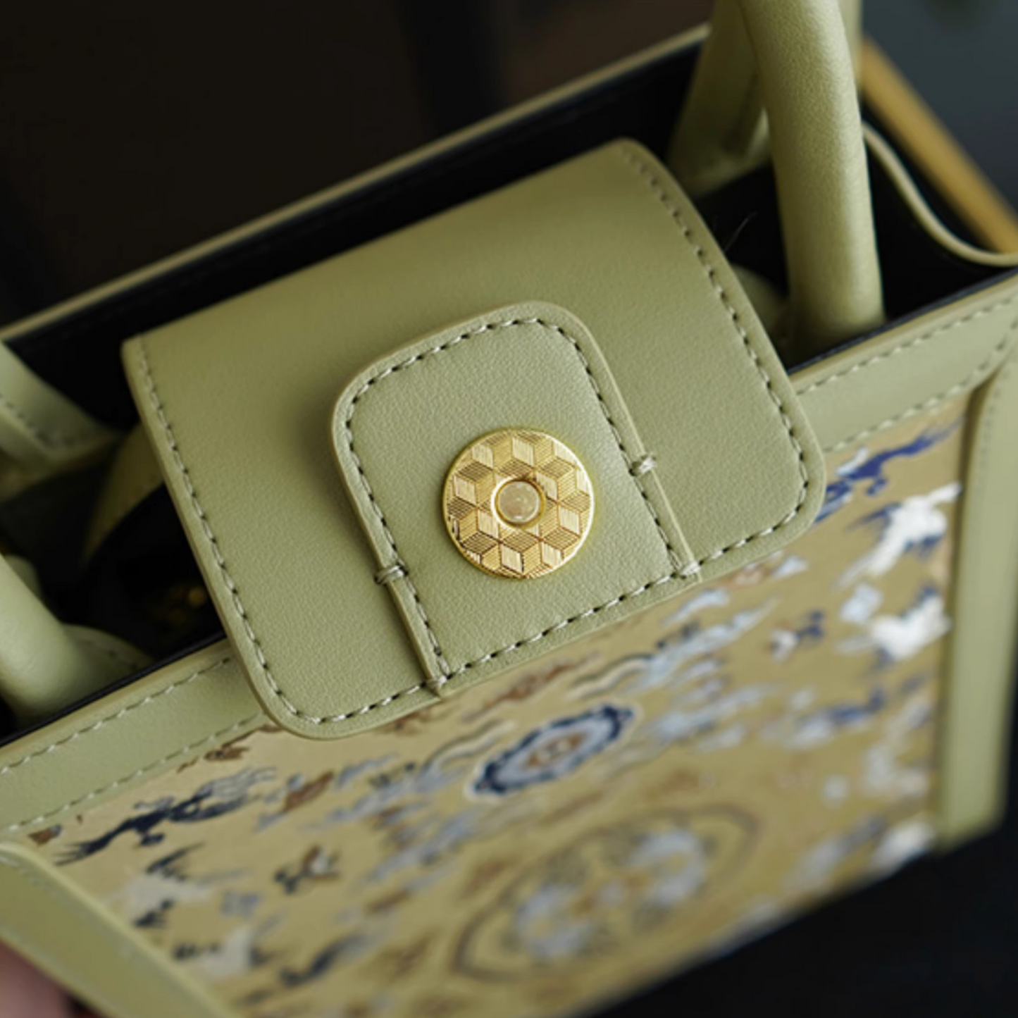 Crane and Deer Spring Intangible Cultural Heritage Song Brocade Women's Silk Handbag