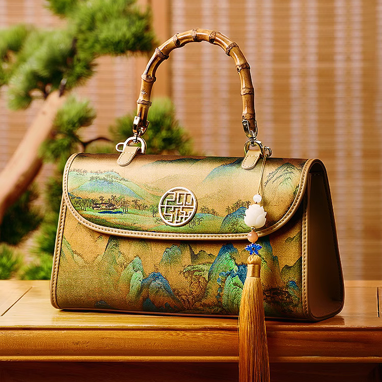 New Chinese style mulberry silk bamboo handbag