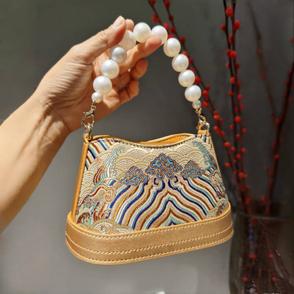 New Chinese style bead chain handbag