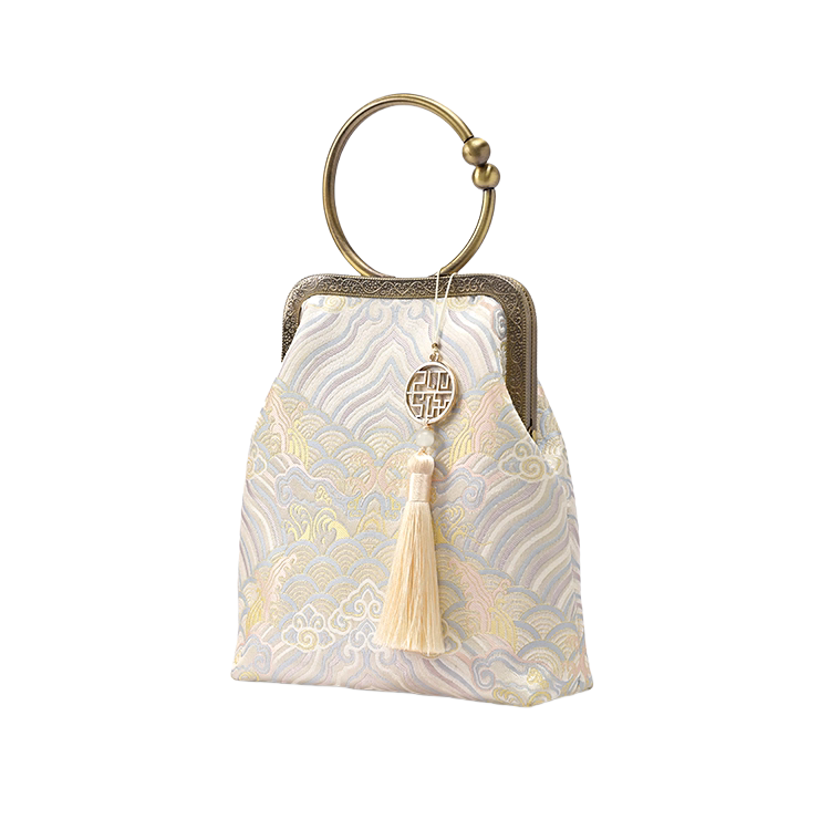 New Chinese style white embroidered handbag