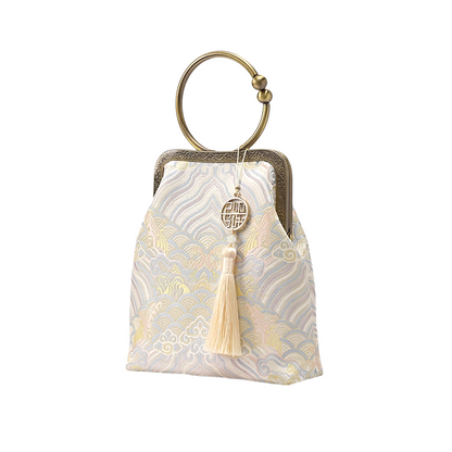 New Chinese style white embroidered handbag