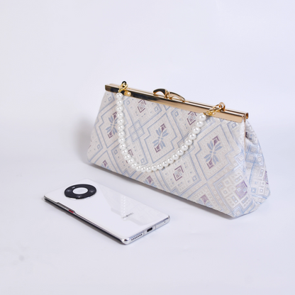 Intangible cultural heritage Zhuang brocade jacquard fabric unique ethnic style baguette bag