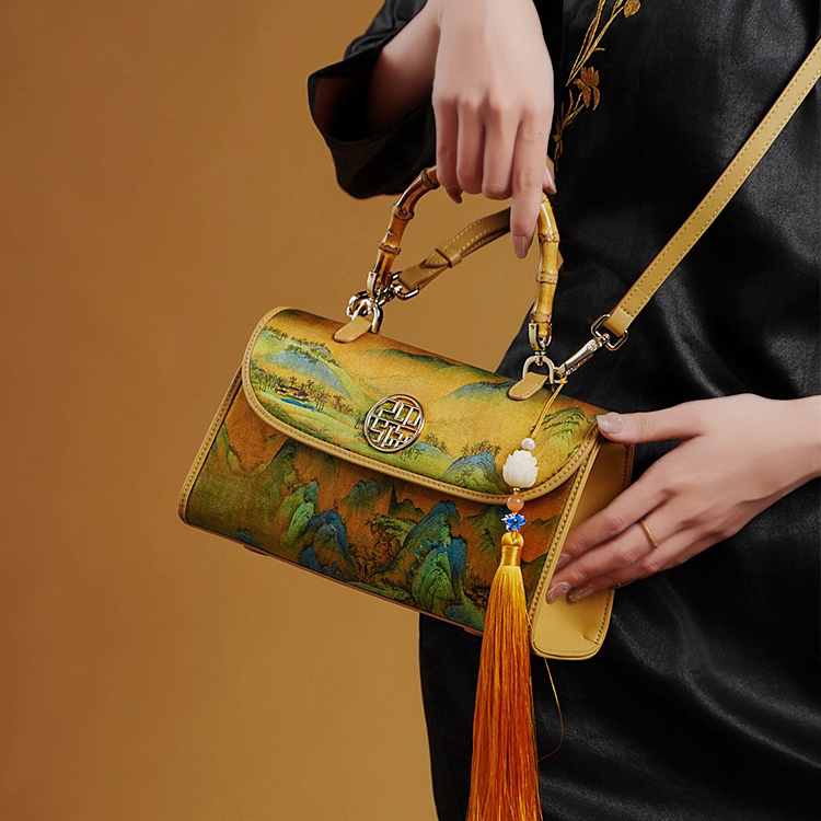 New Chinese style mulberry silk bamboo handbag