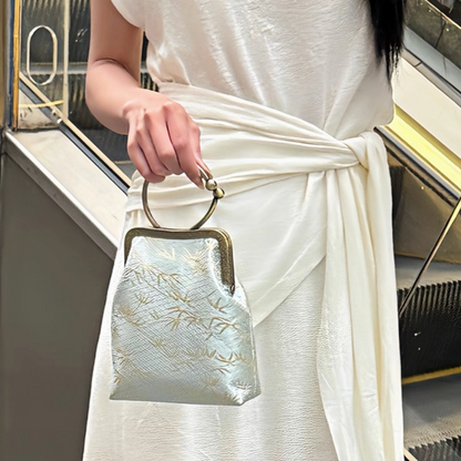 New Chinese style white embroidered handbag