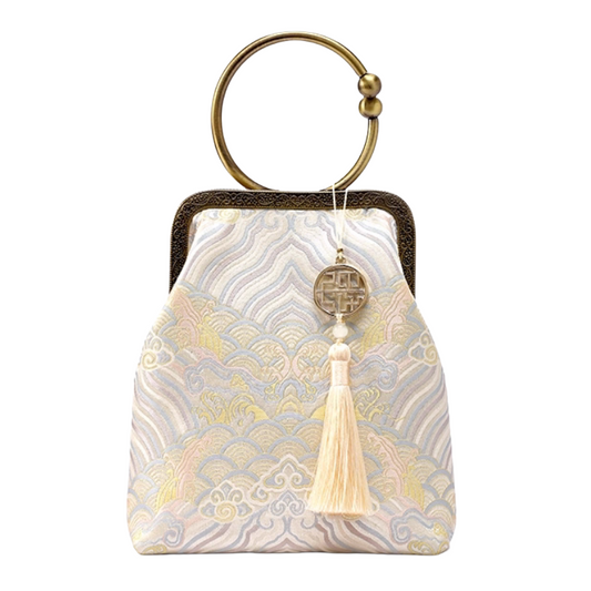 New Chinese style white embroidered handbag