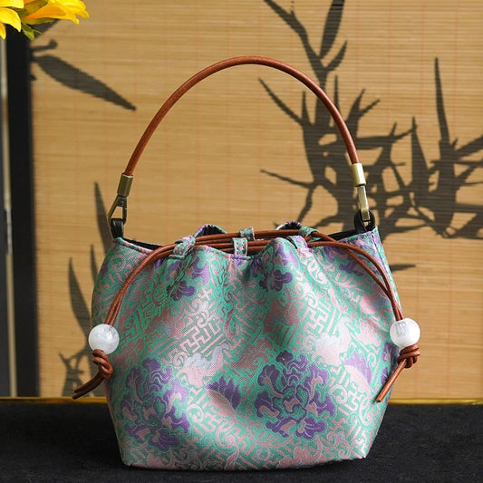 Tiger Town Five Poison Pattern Handbag Song Jin New Chinese Style National Style Women's Bag Retro Hand Tote Crossbody Mobile Phone Bucket Bag