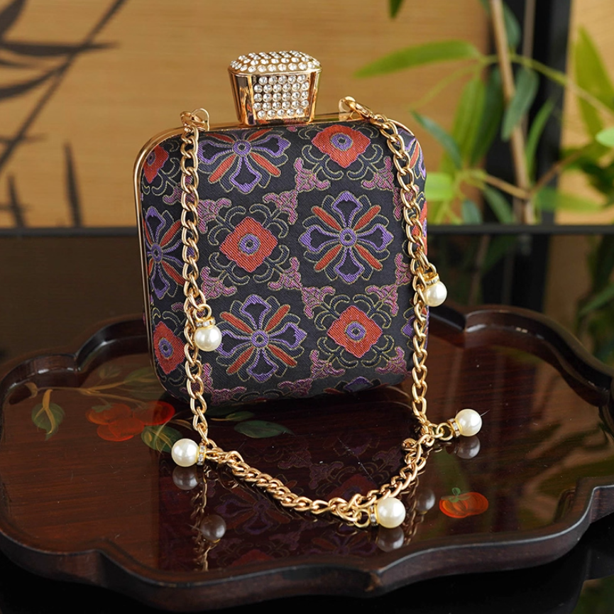 Intangible Cultural Heritage Song Brocade Silk Chain Shoulder Crossbody Bag New Chinese Style Perfume Bag