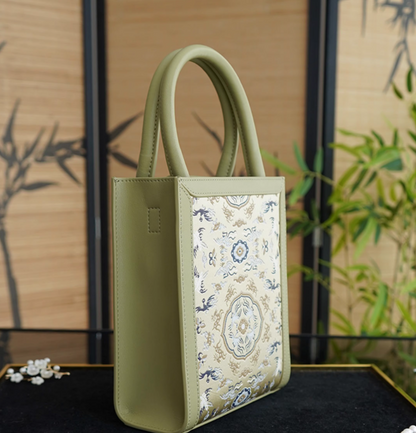 Crane and Deer Spring Intangible Cultural Heritage Song Brocade Women's Silk Handbag