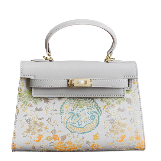 Intangible Cultural Heritage Song Brocade Chinese Style Cowhide Handbag Shoulder Bag