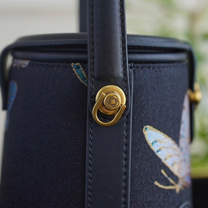 Intangible Cultural Heritage Song Brocade Linglian Playing Butterfly Bucket Bag Silk Single Shoulder Handbag