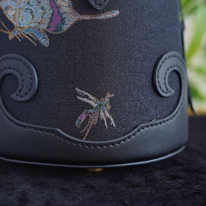 Intangible Cultural Heritage Song Brocade Linglian Playing Butterfly Bucket Bag Silk Single Shoulder Handbag